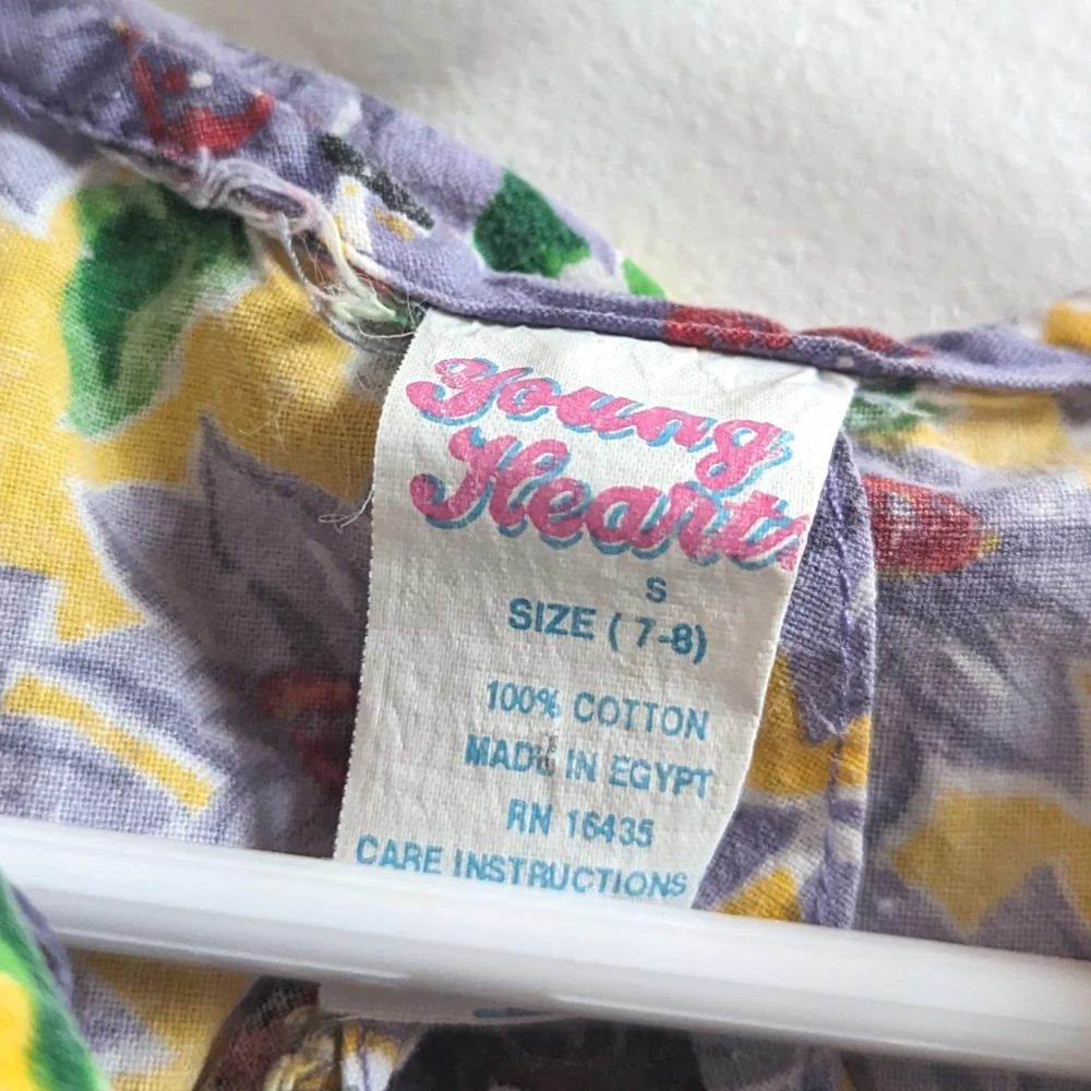 Vtg 90s Young Hearts Dress Hat 5/6 Girls Ladybug Floral - Picture 6 of 6